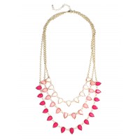 Zohara Ombre Pink Teardrop Tiered Necklace